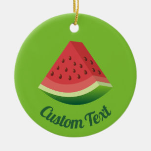 Watermelon Slice Ceramic Ornament