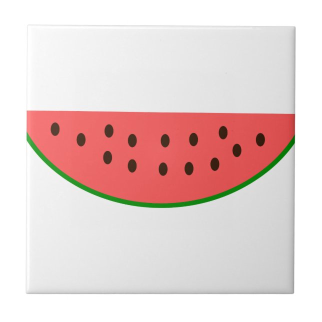 Watermelon Slice Ceramic Tile (Front)
