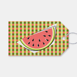 Watermelon Slice Check Text gift tag