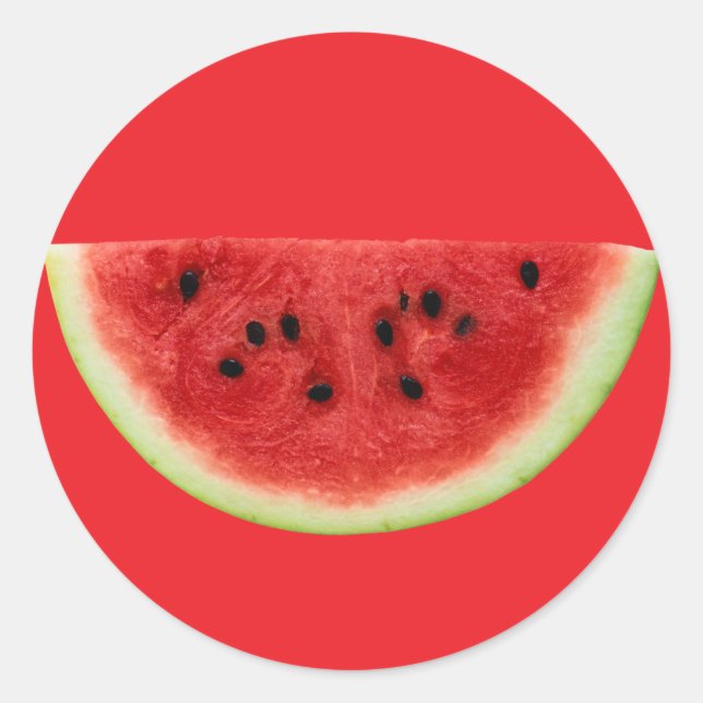 Watermelon Slice Classic Round Sticker (Front)