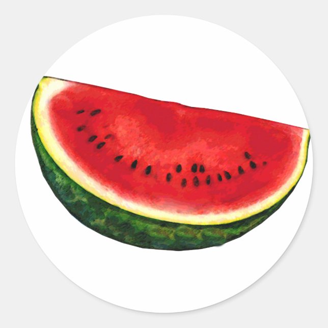 Watermelon Slice Classic Round Sticker (Front)