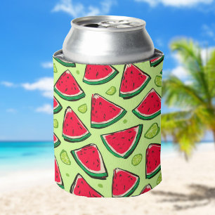 Watermelon Slice Fiesta   Fun Summer Fruit Pattern Can Cooler