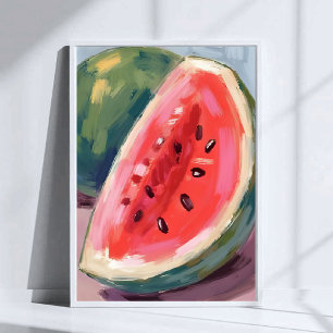Watermelon Slice   Fruit Watercolor Painting Poster