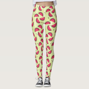 Watermelon Slice Fruity Summer Picnic Design Leggings