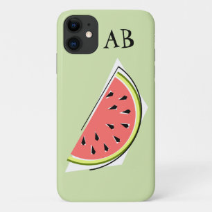 Watermelon Slice green 'Monogram' iPhone case