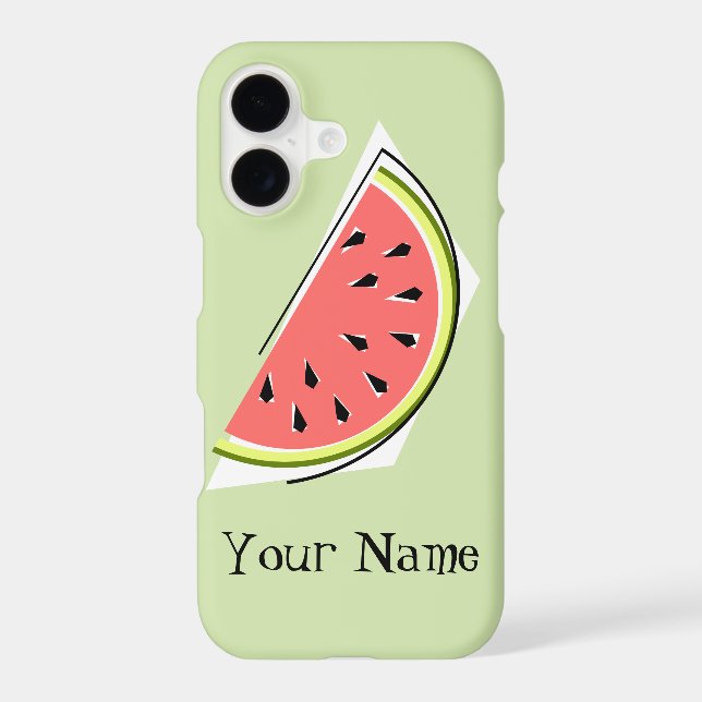 Watermelon Slice green 'Name' iPhone case (Back)