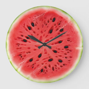 Watermelon Slice Juicy Colourful Large Clock