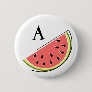Watermelon Slice Monogram button