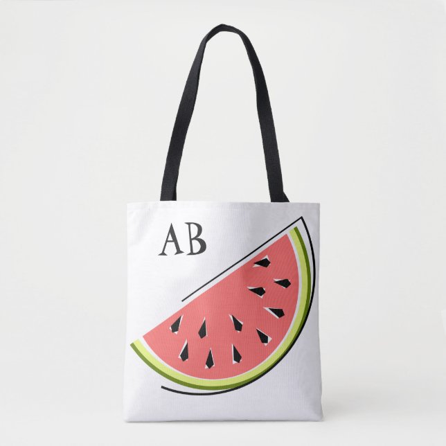 Watermelon Slice monogram  tote bag (Front)