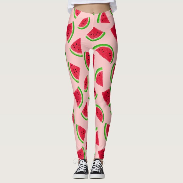 Watermelon Slice Pattern Leggings (Front)