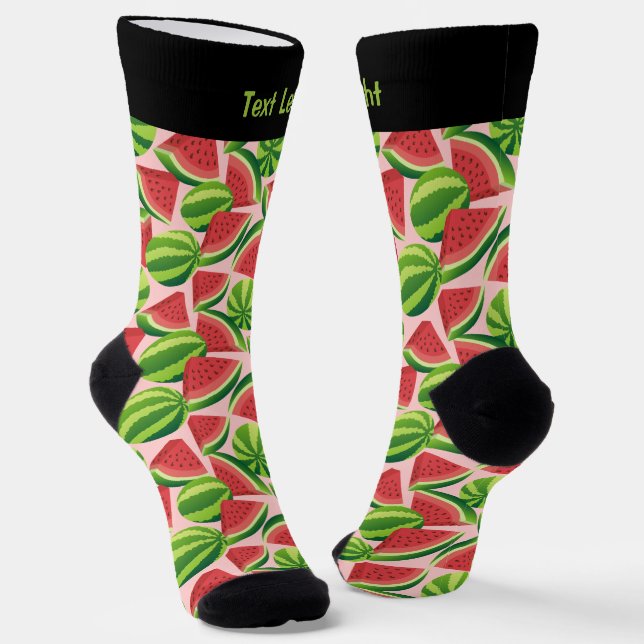 Watermelon Slice Pattern Socks (Angled)