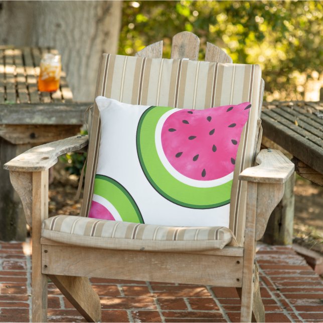 Watermelon Slice Pattern Square   Cushion (Chair)