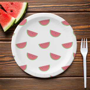 Watermelon Slice Pattern Summer Party Paper Plates