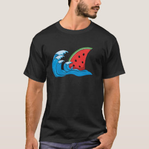 Watermelon Slice Shark Summer Vacation Watermelon T-Shirt