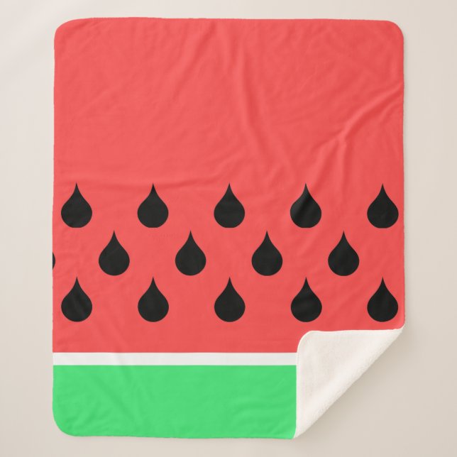 watermelon slice sherpa blanket (Front)