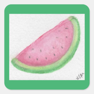 Watermelon slice square sticker