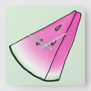Watermelon slice square wall clock