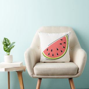 Watermelon Slice square yellow green back Cushion