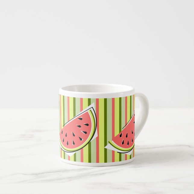 Watermelon Slice Stripe Classic Espresso Cup (Front Right)