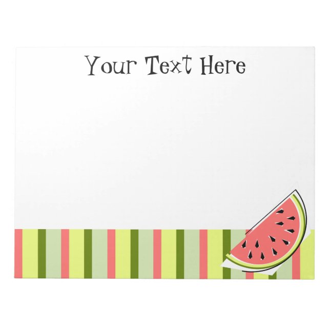 Watermelon Slice Stripe Classic Text Notepad (Front)