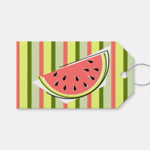 Watermelon Slice Stripe Happy Birthday gift tag