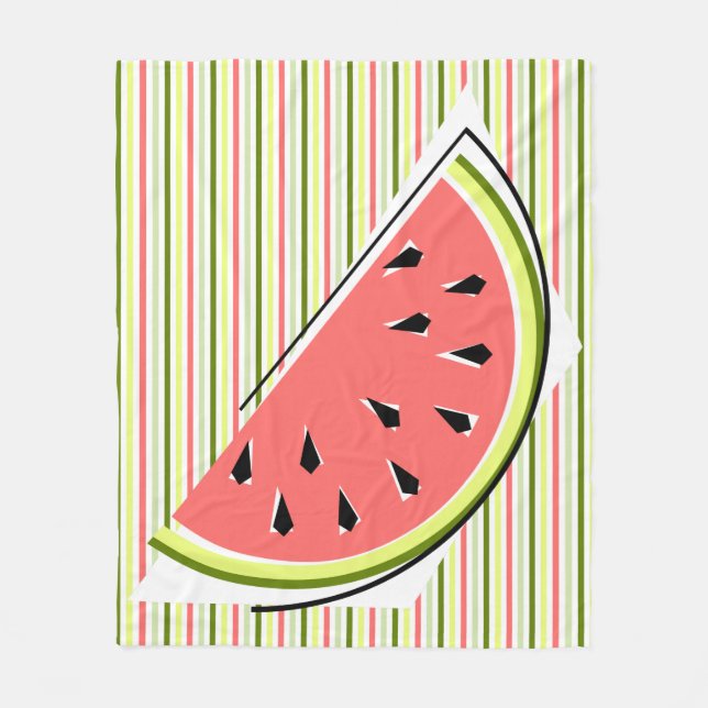 Watermelon Slice Stripe Thin Fleece Blanket (Front)
