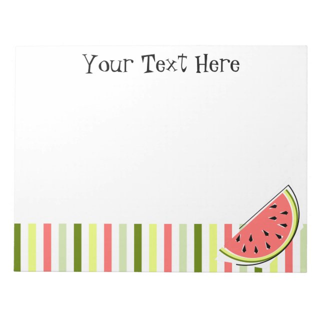 Watermelon Slice Stripe Thin Text Notepad (Front)