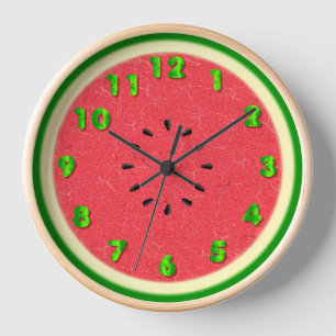 Watermelon Slice Summer Fruit Clock