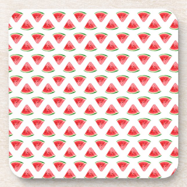 Watermelon slice summer fruit coaster (Front)