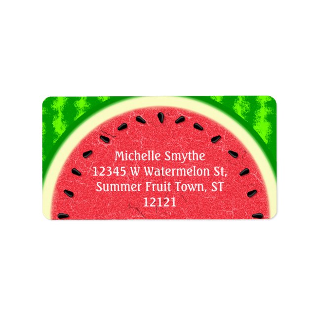 Watermelon Slice Summer Fruit with Rind Address Label (Front)
