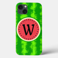 Watermelon Slice Summer Fruit with Rind Monogram