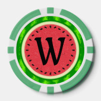 Watermelon Slice Summer Fruit with Rind Monogram