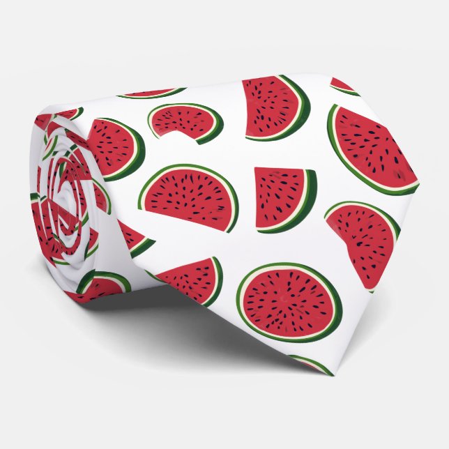 Watermelon Slice Summer Pattern Tie (Rolled)