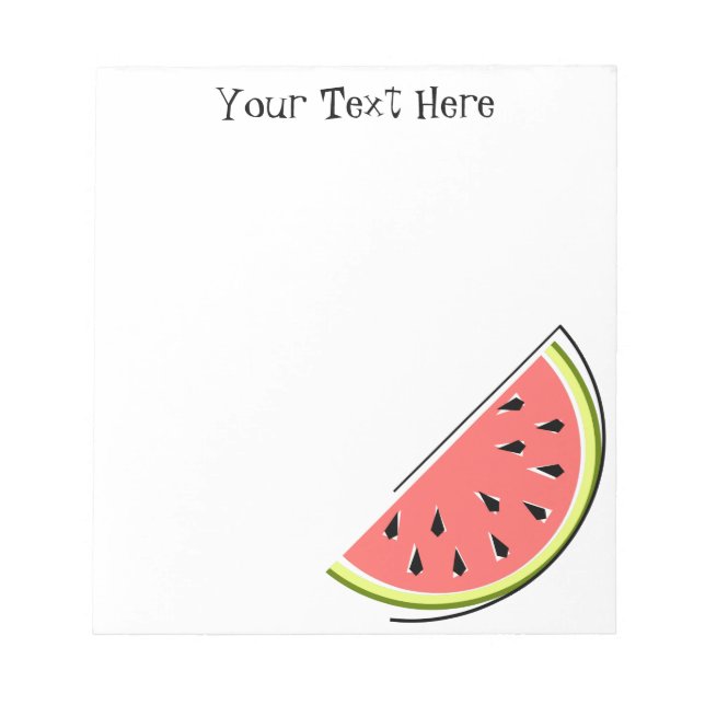 Watermelon Slice Text Notepad (Front)