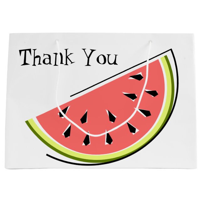 Watermelon Slice Thank You Large Gift Bag (Front)