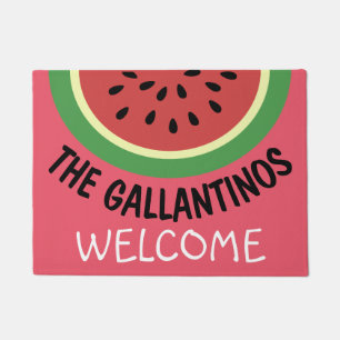 Watermelon Slice Welcome Doormat Personalised Name
