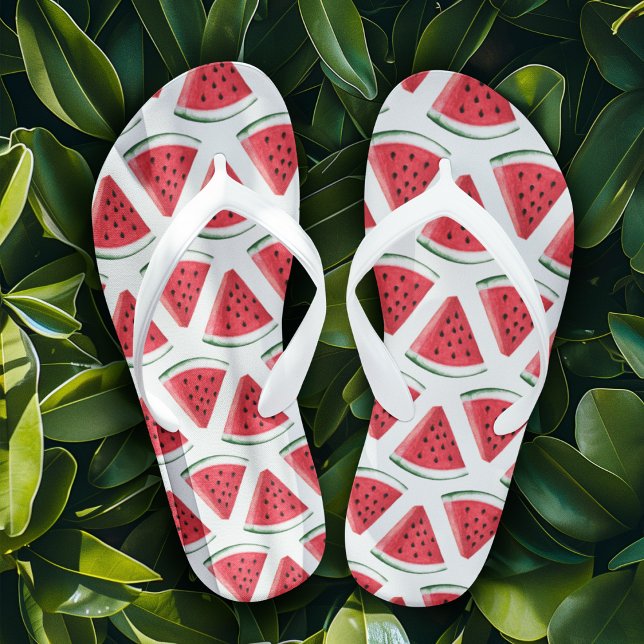 Watermelon Slices Cute Pink Summer Fruit Thongs (Creator Uploaded)