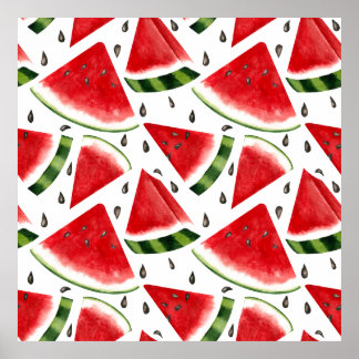 Watermelon Slices Minimalist Design Poster