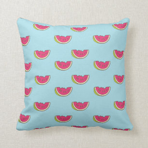 Watermelon Slices on Teal Pattern Cushion