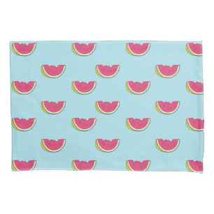 Watermelon Slices on Teal Pattern Pillowcase