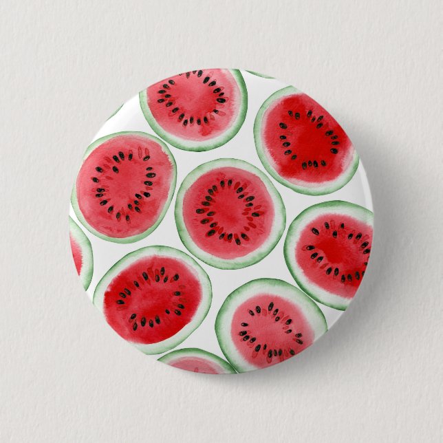 Watermelon slices pattern 6 cm round badge (Front)