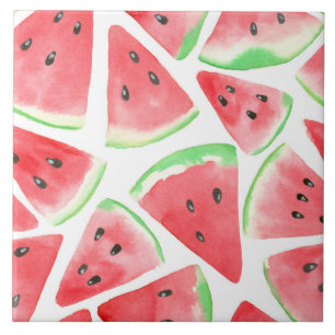 Watermelon slices pattern ceramic tile