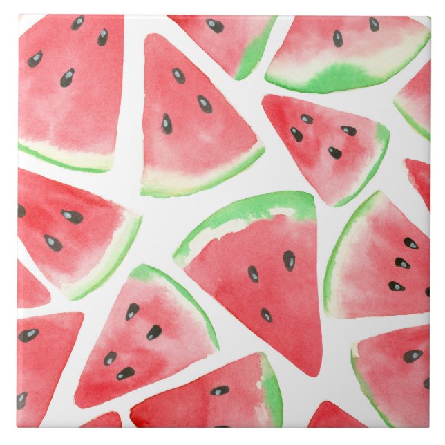 Watermelon slices pattern ceramic tile (Front)