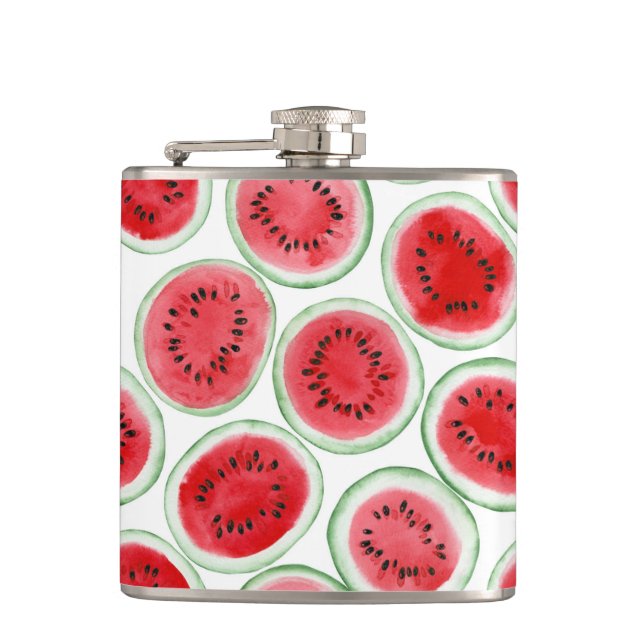Watermelon slices pattern hip flask (Front)