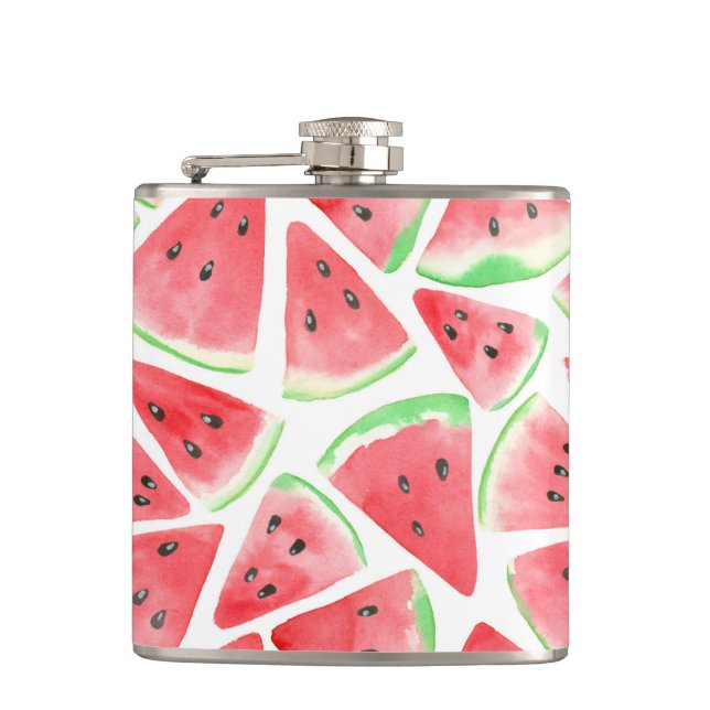 Watermelon slices pattern hip flask (Front)