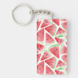 Watermelon slices pattern key ring