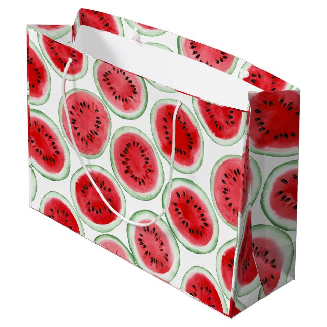 Watermelon slices pattern large gift bag (Back Angled)