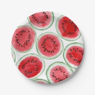 Watermelon slices pattern paper plate