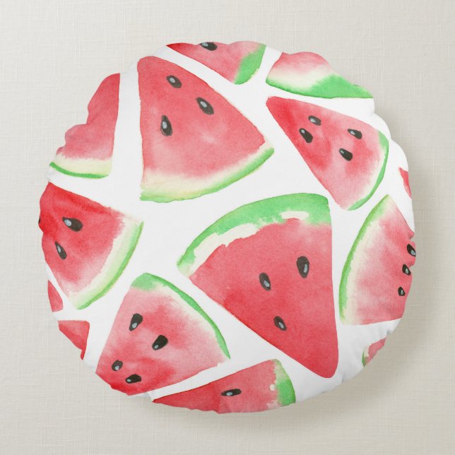 Watermelon slices pattern round cushion (Front)