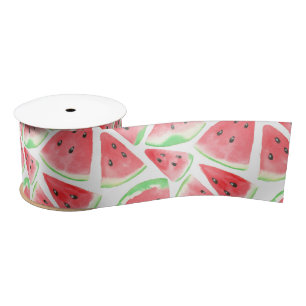 Watermelon slices pattern satin ribbon